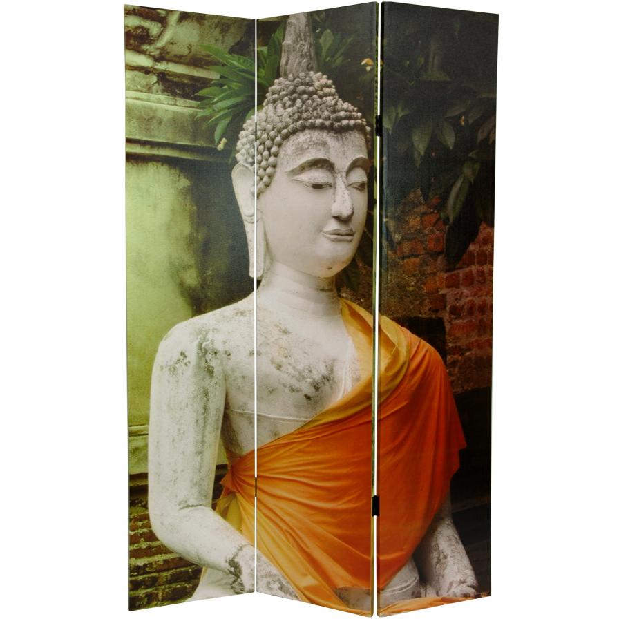 6 ft. Tall Draped Buddha Double Sided Room Divider